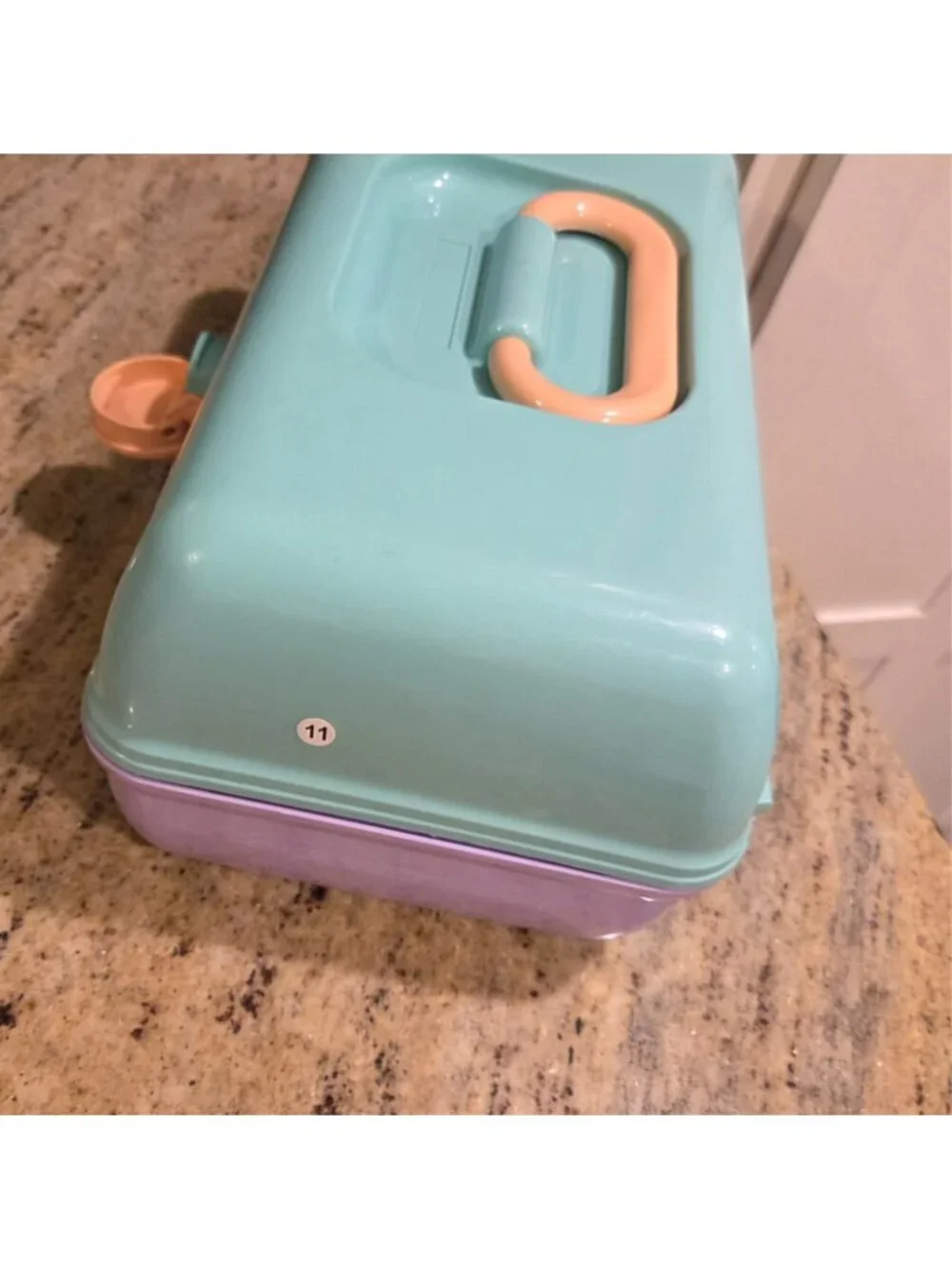 Caboodles Lavender Purple & Mint Green Makeup Carrying Case Mirror Fold out